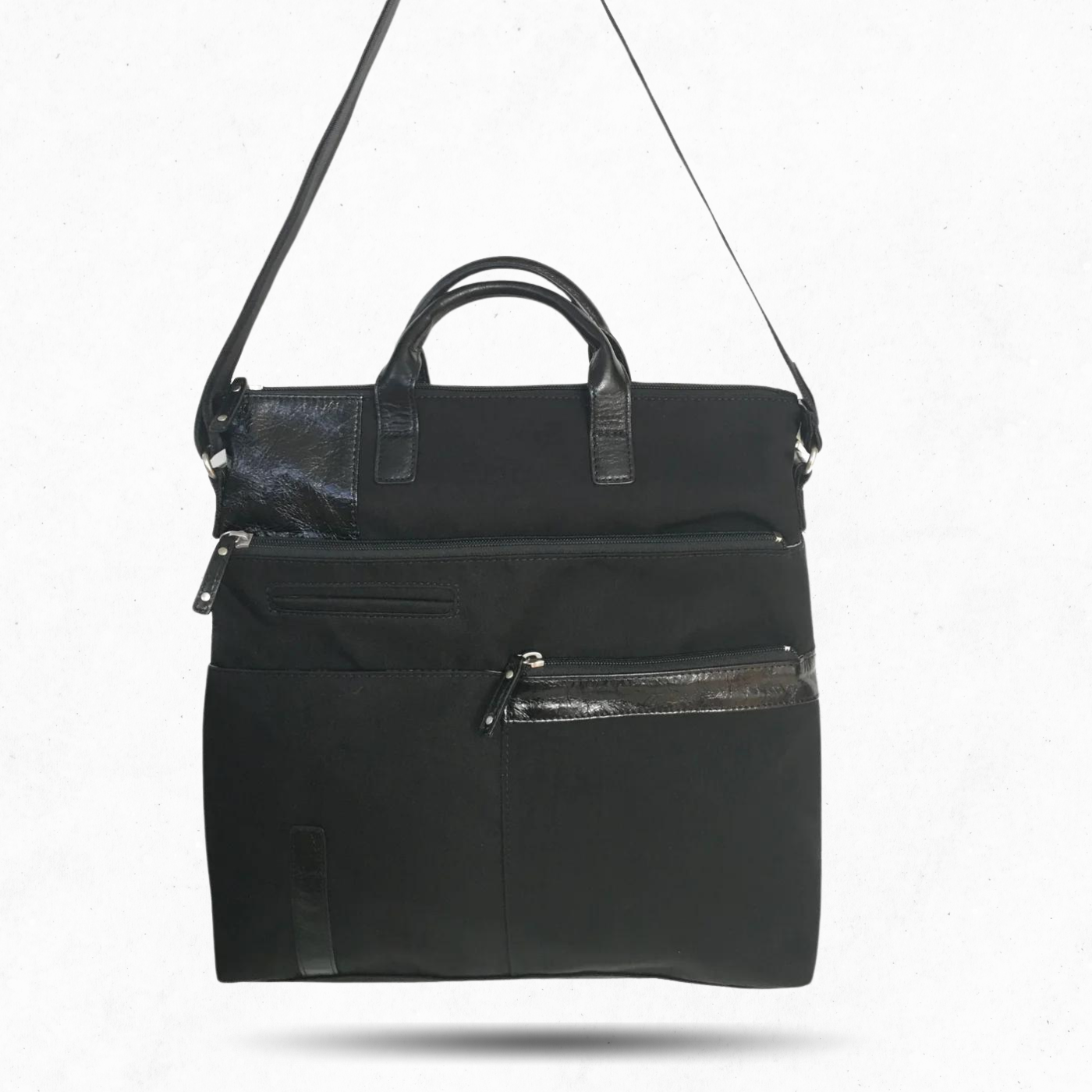 Aaron - Nylon x Leather Accent (handles & a long strap)